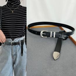 Luxury High-End Top Layer Cowhide Leather Women's Belt with Versatile Silver Buttons for women's belts for jeans and Casual Vintage Pants