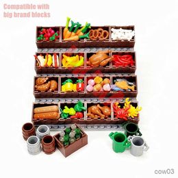 Blocks Full Set DIY Toys Compatible City Building Blocks Parts for Creative Mini Food Display Fruit Bread Turkey Bricks Accessories R230718