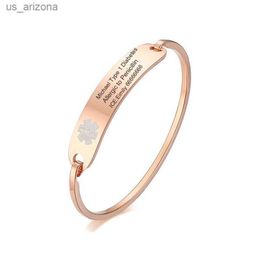 Free Personalized ICE Medical Alert Emergency Reminder Bracelet for Women Men DIABETES EPILEPSY L230620