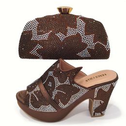 Dress Shoes Doershow Beautiful Italian With Matching Bags African Women And Set For Prom Party Summer Sandal! HGB1-17