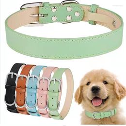 Dog Collars Pet Products Leather PU Collar Neck Ring Medium Sized Large Golden Hair Horse De Mu Ultra Fibre