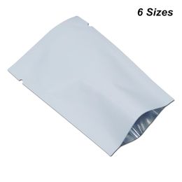 100pcs Variety of Sizes White Open Top Aluminum Foil Food Valve Packing Bag for Snack Tea Beans Vacuum Heat Sealable Storage Packi242V