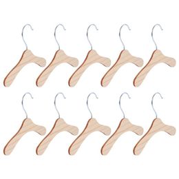 10pcs Dog Clothes Rack Hanger Home Pet Costume Silver Wood Color 220113202v