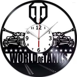 Wall Clocks World Of Tanks Record Clock Game Modern Birthday Gift For Kids Large Boyfriend