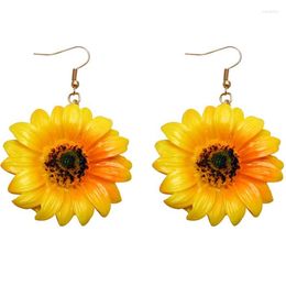 Dangle Earrings Sunflowers Big Sun Flower Statement Earring For Women Girls Femme Brinco Summer Jewellery Valentine Day Gift
