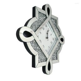 Wall Clocks Nordic Mirror Clock Glass 3D Modern Silent Home Decor Living Room Luxury 50cm Silver Watch Diamond Gift