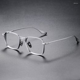 Sunglasses Steampunk Goggles Vintage Glasses Men's Pure Titanium Women's Handmade Eyeglasses Punk Square Eyewear Anti-blue