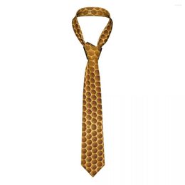 Bow Ties Mens Tie Slim Skinny Yellow Honeycomb Texture Necktie Fashion Free Style Men Party Wedding