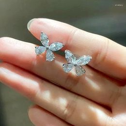 Stud Earrings CAOSHI Bright Zirconia Ear Studs Female Butterfly For Daily Life Simple Style Accessories Engagement Trendy Jewelry