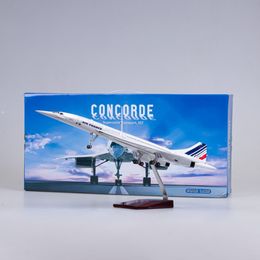 Aircraft Modle 50CM 1/125 Scale Plane Concorde Air France Airline Model Aeroplane Toy Resin Airfrance Aircraft with Landing Gears Lights 230718
