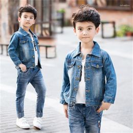 Jackets High Quality Selling Boys Coats Denim Kids Jeans Outwear Turn-down Collar Jacket