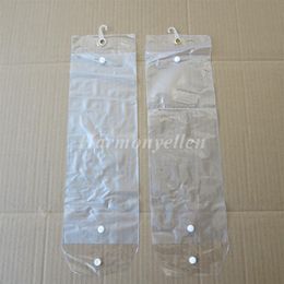 30pcs lot 20inch-24inch plastic pvc bags for packing hair extension transparent packaging bags with Button300R