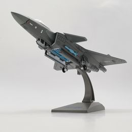 Aircraft Modle Chinese Air Force J-20 Aircraft 1/100 Class Air Force Die Casting Model Alloy AirlineToy Metal Simulator Fighter 230717