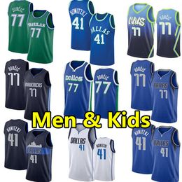 Men Kids Youth Luka Doncic Basketball Jerseys Dirk Nowitzki Retro Maverick City Jersey Edition Wear