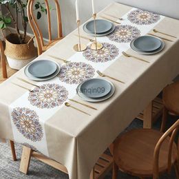 Table Cloth Nordic Style Tablecloth Geometric Waterproof Dinning Table Cover Wedding Party Rectangular Table Cloth PVC Home Kitchen Decor HKD230818