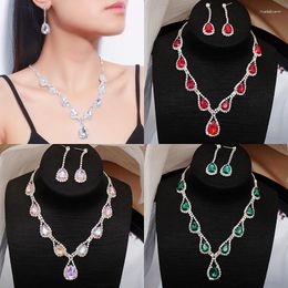 Chains 2023 Colour Crystal High Quality Necklace Bridal Wedding Shining Accessories European And American Style Personality Jewellery