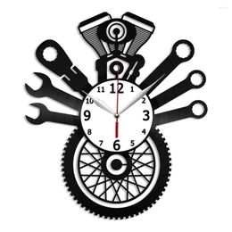 Wall Clocks Motorcycle Service Art Clock Handmade Gift For Kitchen Office Bedroom Modern Poster