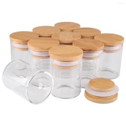 Storage Bottles 12 Pieces 60ml Test Tubes With Bamboo Caps 47 60mm Spice Jars Glass Vials Candy Jar Containers For Wedding Craft DIY