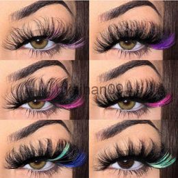 False Eyelashes Asiteo Rainbow Eye Lashes Cruelty Free Dramatic Makeup Beauty Purple/pink/blue Cilias Ombre Two Toned Colored Eyelashes Cosplay J230717