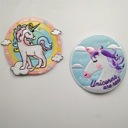 Colour Cartoon Unicorn Embroidery Patches Sell 10 PCS Mix Iron On Applique For Clothing 345r