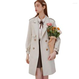 Women's Trench Coats Windbreaker Coat Spring And Autumn Fashion 2023 Outerwear Long-Sleeved Double-Breasted Ladies Jacket