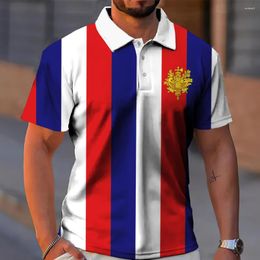 Men's Polos Mens Polo Shirt 3d Flag Of France Man Mesh Breathable Lapel Top Leisure Fashion Short Sleeve Clothes