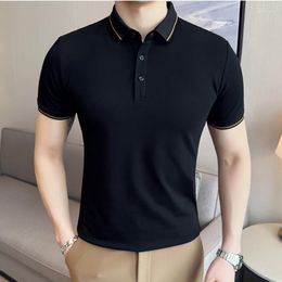 Men's Polos 2023 Embroidery Polo Summer Shirt Men High Quality Short Sleeve Top Business Casual Polo-shirt For M-4XL