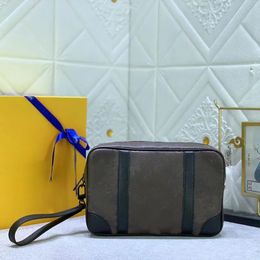 Clutch-Tasche, luxuriöse Herren-Geldbörse, Designer-Tasche, klassischer Druck, Clutch-Taschen, modische Herren-Leder-Geldbörse, Kartenhalter, Geldbörse, Brief-Reißverschluss, Handtasche, Größe 25 x 15,5 x 6,5 cm