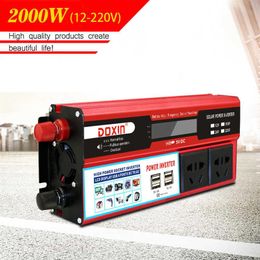 Multi-function 2000W Original Inverter LED Display Car Solar Inverter DC12V to AC 220V Sine Wave Voltage Converter Adapter Home202q