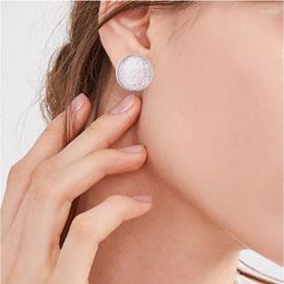 Stud Earrings Simple Fashion Multicolor Two Sizes Plaid Texture Resin Studs For Women Girls Causal Work Daily Life Ear Jewelry Gifts