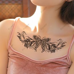 Waterproof Temporary Tattoo Sticker Butterfly Sexy Phoenix Feather Arm Back Chest Flash Tatoo Fake Tatto for Woman Men