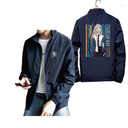 Men's Jackets Power Chainsaw Man Jacket Men Spring Autumn Anime Funny Long Sleeve Casual Windbreaker Coat Male Oversized Harajuku Clothing