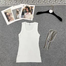 Sleeveless tank top vest Summer vest sweater designer Women vests Tops Tees Crop Top Off Shoulder Black Tank Top Casual Sleeveless Backless size S-L