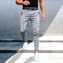 Men's Pants Plaid Print Long Casual Homewear Pantalettes Loose Leggings Fashion Men Trousers Dailywear Outfits Pantalones Hombre 2023