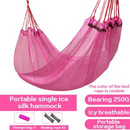 Camp Furniture Outdoor Hammock Portable Garden Sports Home Travel Camping Swing Single Ice Silk Mesh Bed Hunting Sleeping