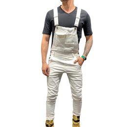 HEFLASHOR Men Adjustable Shoulder Strap Slim Denim Overalls Bib Pants Jumpsuit Fashion Overalls joggers Men Suspender Pants 2019285Q