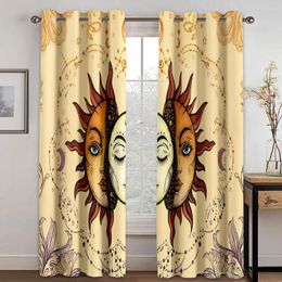 Curtain 3D Dream Catcher Boho Mandola Floral Sun Pattern Thin Window Curtains For Living Room Bedroom Decor 2 Pieces