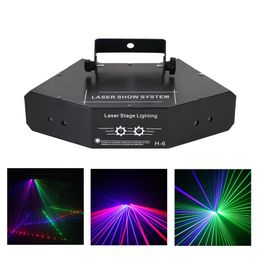 AUCD DJ 6 Eyes RGB Beam Network Wondeful DMX Laser Stage Lighting Home Wedding Holiday Party Show Projector Light Effect A-X6246x