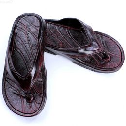 Slippers Summer Low Cut Men's Slippers Cool Breathable Outdoor Leather Slippers Massage Non-slip Shoes Hard-Wearing Classic Slippers L230718