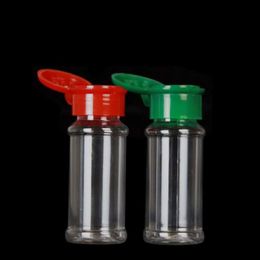 Plastic Spice Jars Bottles 80ml Empty Seasoning Containers with Red Cap for Condiment Salt Pepper Powder Vswwm