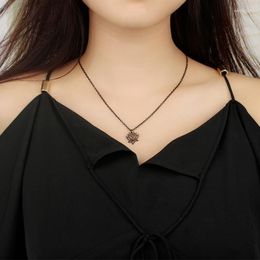 Pendant Necklaces Lotus Shape Fashion Choker Chain Fine Necklace For Women Aesthetic Yoga Flower Jewellery Wedding Party Gifts