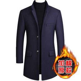 Men's Wool Blends New Fashion Leisure In 2023 Men's Wool Coat Winter Long Trench Cashmere Jacket Slim Woollen Coat Warm Windbreaker HKD230718