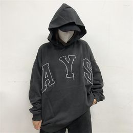 Men's Hoodies 2023 Askyurself Embroidered Letter Hoodie High Quality Street Cotton Plush Men's And Women's Large Sports