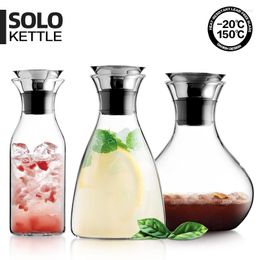 Water Bottles Household Large-capacity Glass Cold Jug Refrigerator Kettle For Lemonade Coffee Tea Pot Set