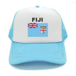 Ball Caps Fiji Trucker Cap Summer Men Cool Flag Country Hat Baseball Unisex Outdoor Mesh Net