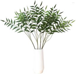 Decorative Flowers Artificial Plants 32" Eucalytus Green Branches Fake Shrubs Plastic Greenery House Office Decor(2pcs)