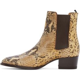 Python Snake Man Boot Plus Size Men Hairstylist Boots Cowhide Leather Men's Fashion Boots 45 46