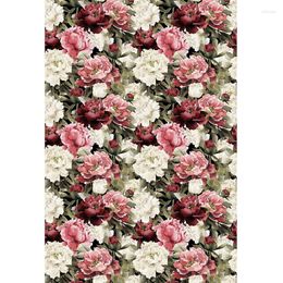 Wallpapers Red And White Roses Wall Home Decoration Self Adhesive Living Room Bedroom Study Furniture Makeover Decor