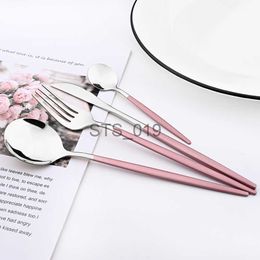 Briefs Panties Other Panties Drmfiy Pink Silver Stainless Steel Dinnerware Set Fork Knife Soup Ice Spoon Cutlery Set Western Flatware Kitchen Silverware Set x0719