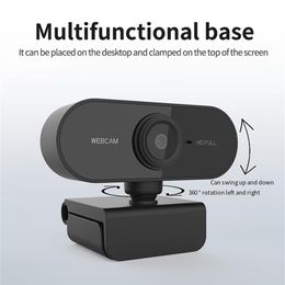 HD 1080P Webcam Mini Computer PC WebCamera with Microphone Rotatable Cameras for Live Broadcast Video Calling Conference Work260j